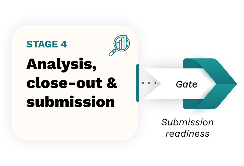 Stage 4: Analysis, close-out & submission