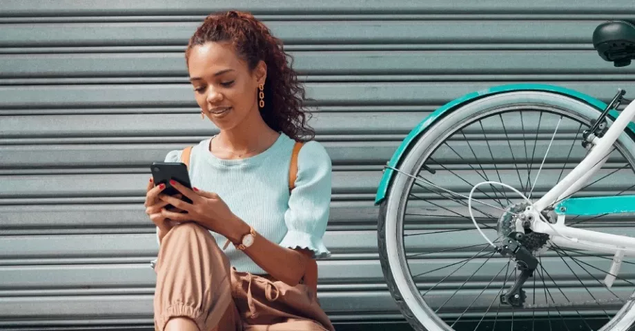 Woman reviewing health data