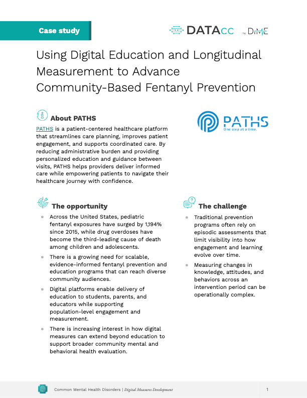 DiMe Case Study - Paths - Education